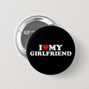 Macaron Rond 5 Cm I Love My Girlfriend Heart My GF Valentine's 3BK1