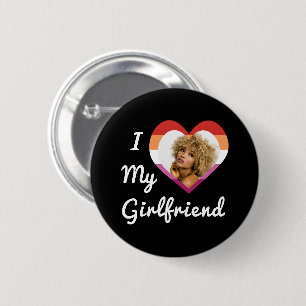 Macaron Rond 5 Cm I Love My Girlfriend Lesbian Pride Photo personnal