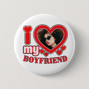 Macaron Rond 5 Cm I Love My Girlfriend Photo personnalisée