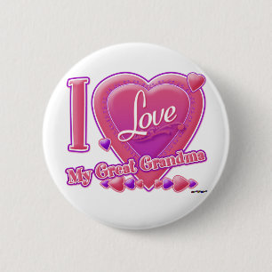 Macaron Rond 5 Cm I Love My Great Grandma rose/violet - coeur