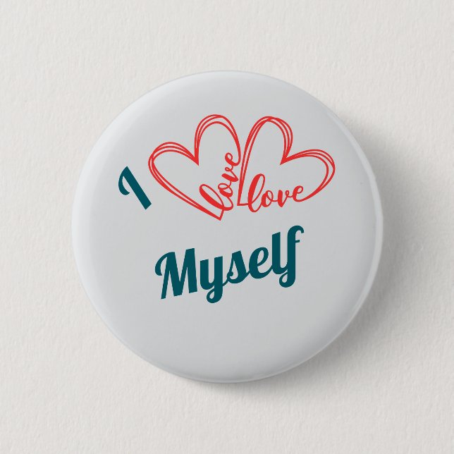 Macaron Rond 5 Cm I Love Myself - Self-Care Button (Devant)