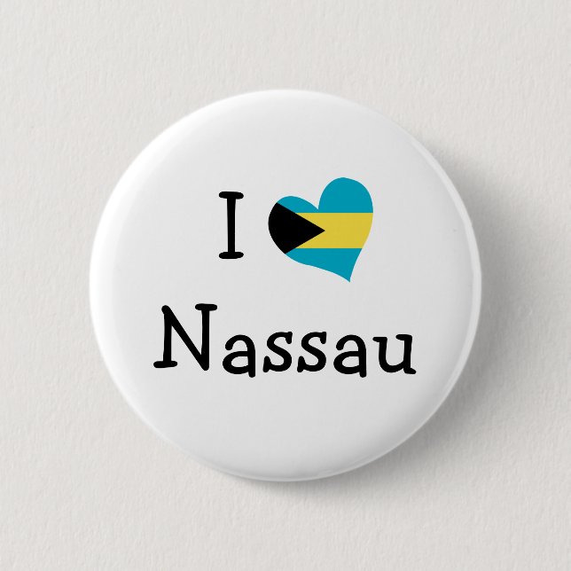Macaron Rond 5 Cm I Love Nassau (Devant)