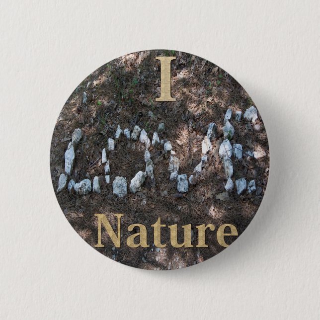 Macaron Rond 5 Cm I Love Nature Vêtements et cadeaux (Devant)