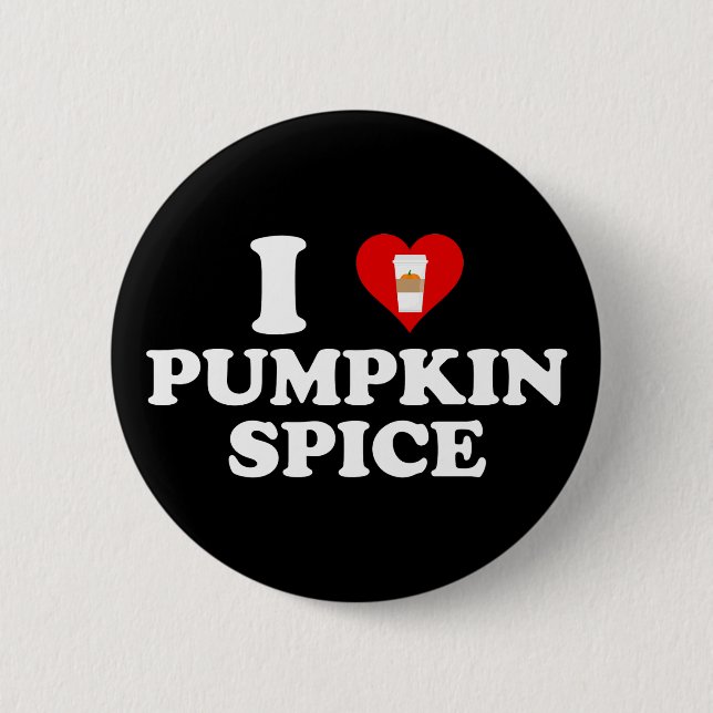 Macaron Rond 5 Cm I Love Pumpkin Spice (Devant)