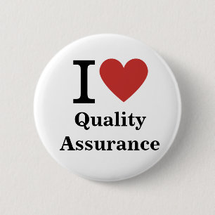 Macaron Rond 5 Cm I ❤️ Love Quality Assurance - Bouton d'épingle du 