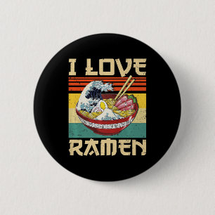 Macaron Rond 5 Cm I Love Ramen Japonais mignonne Kawaii Anime Cadeau