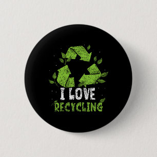 Macaron Rond 5 Cm I Love Recyclage Jour des terres de déchets enviro