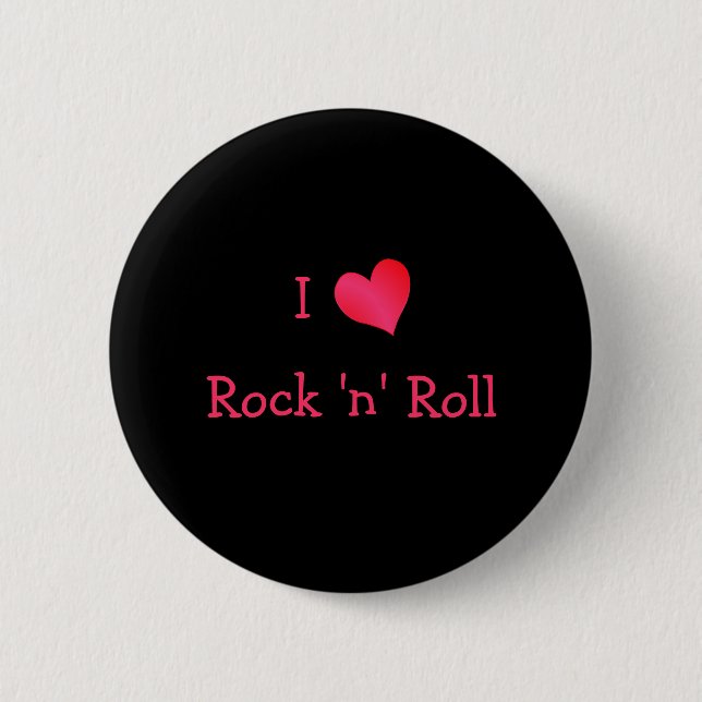 Macaron Rond 5 Cm I Love Rock 'n' Roll (Devant)