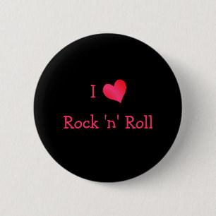 Macaron Rond 5 Cm I Love Rock 'n' Roll