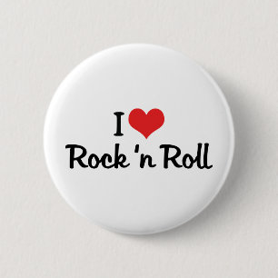 Macaron Rond 5 Cm I Love Rock 'n Roll