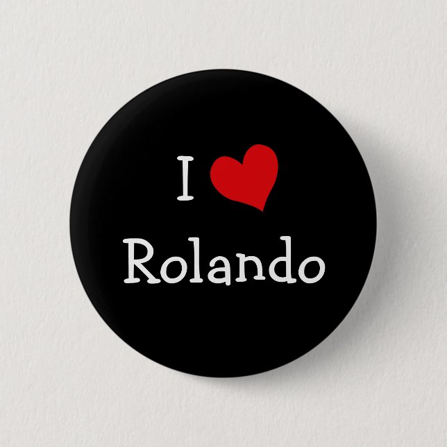 Macaron Rond 5 Cm I Love Rolando (Devant)