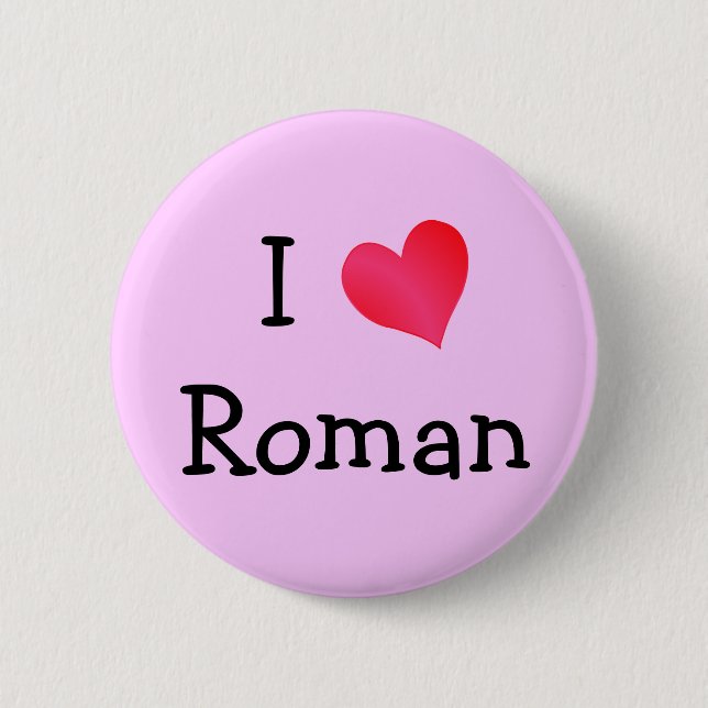 Macaron Rond 5 Cm I Love Roman (Devant)