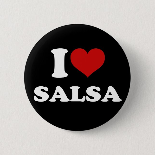 Macaron Rond 5 Cm I Love Salsa (Devant)