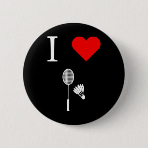 Macaron Rond 5 Cm I Love Shuttle Badminton