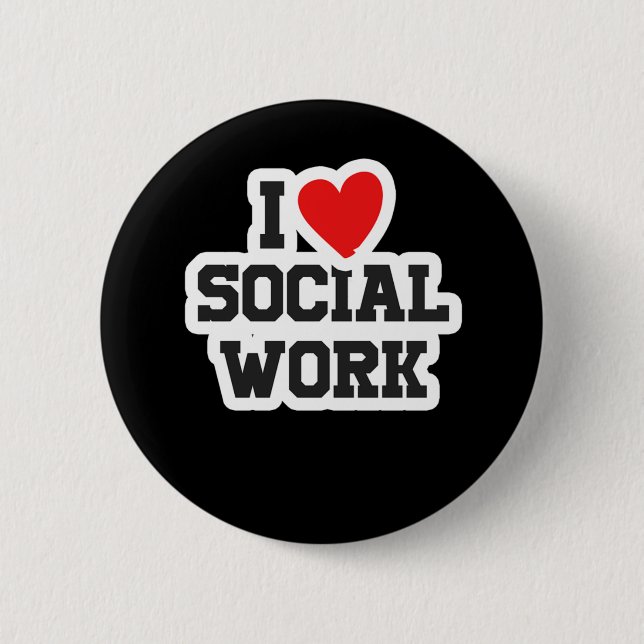 Macaron Rond 5 Cm I Love Social Worker Liberal Venin (Devant)