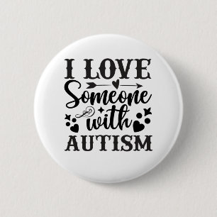 MACARON ROND 5 CM I LOVE SOMEONE WITH AUTISM