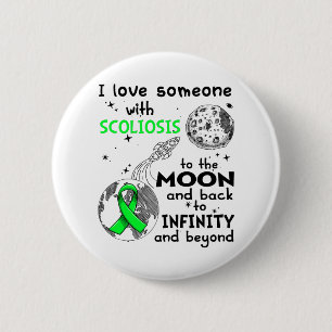 Macaron Rond 5 Cm I love Someone with Scoliosis Awareness