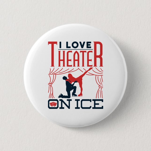 Macaron Rond 5 Cm I Love Theatre on Ice Figure Skating Theatre (Devant)