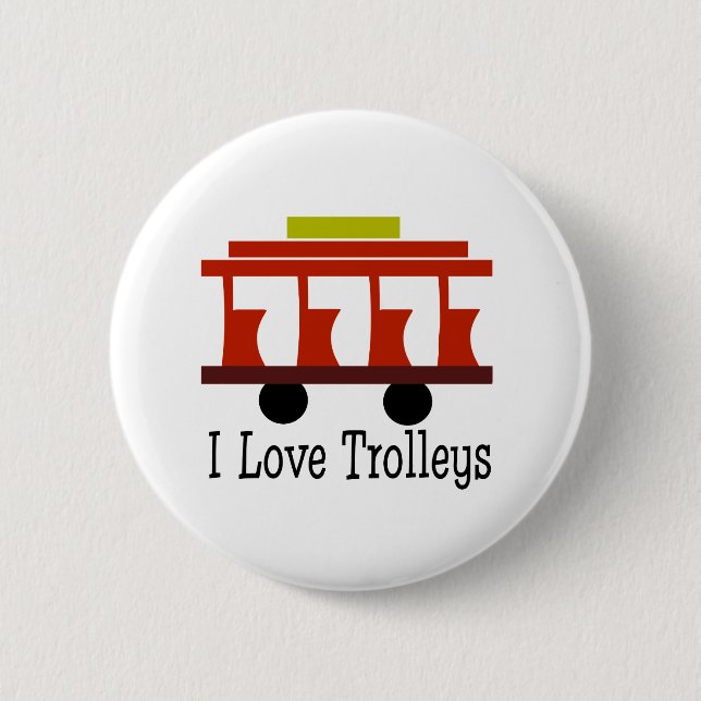 Macaron Rond 5 Cm I Love Trolleys (Devant)