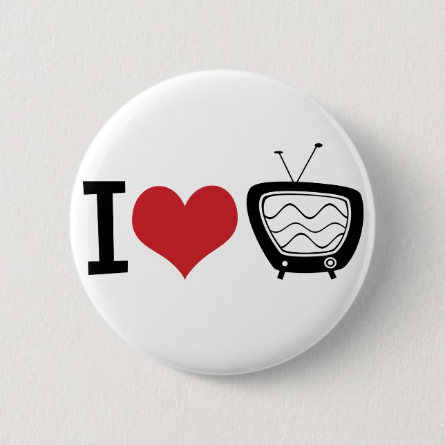 Macaron Rond 5 Cm I Love TV (Devant)