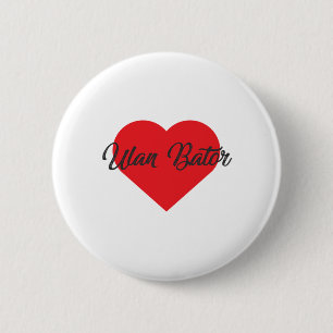 Macaron Rond 5 Cm I Love Ulan Bator - Mongolie