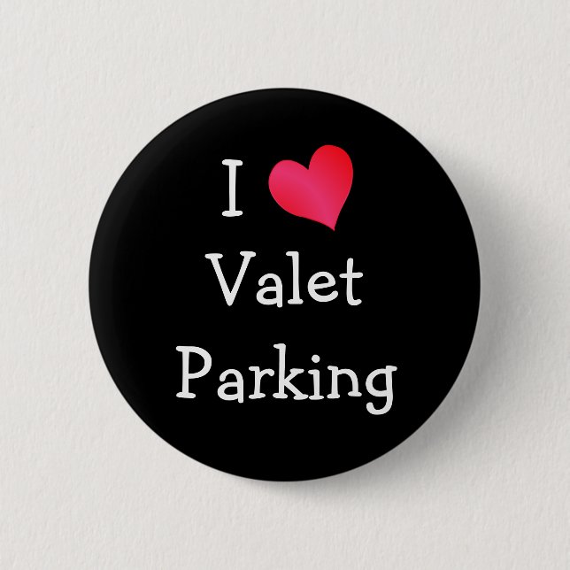 Macaron Rond 5 Cm I Love Valet Parking (Devant)