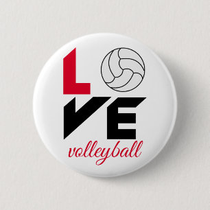 Macaron Rond 5 Cm I Love volleyball