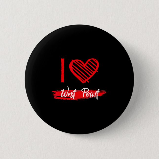 Macaron Rond 5 Cm I Love West Int I Heart West Int  (Devant)