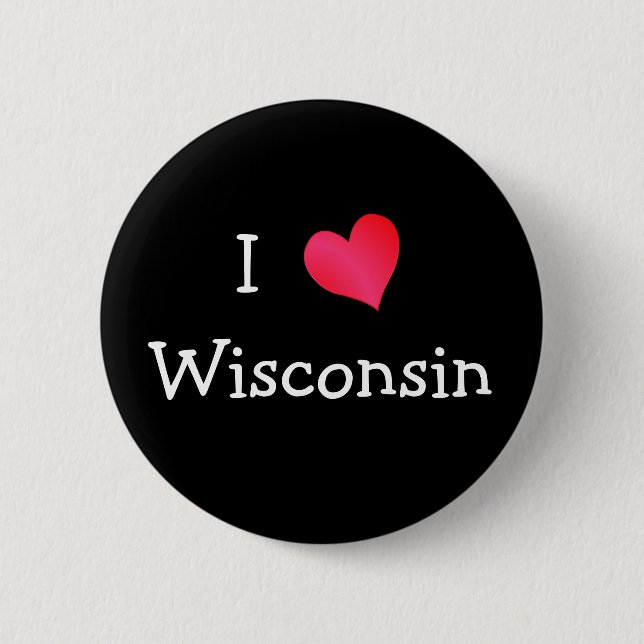 Macaron Rond 5 Cm I Love Wisconsin (Devant)
