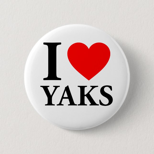 Macaron Rond 5 Cm I Love Yaks (Devant)