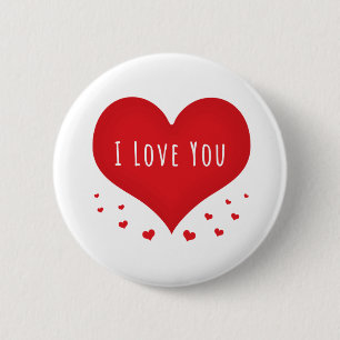 Macaron Rond 5 Cm I love you hearts