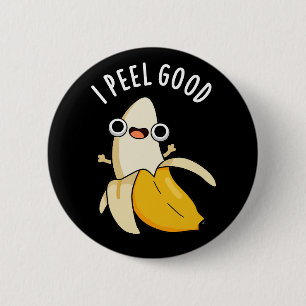 Macaron Rond 5 Cm I Peel Good Funny Fruit Banana Pun Dark BG