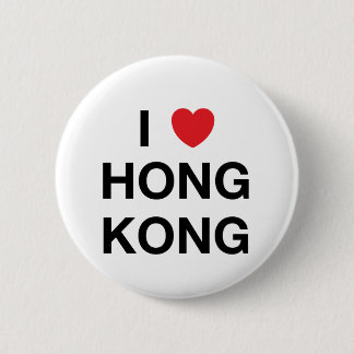 Macaron Rond 5 Cm I Pin d'insigne de HONG KONG de COEUR