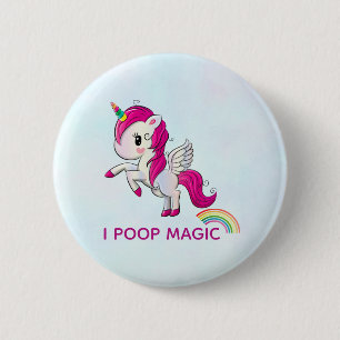 Macaron Rond 5 Cm I Poop Magic Funny Unicorne Dit