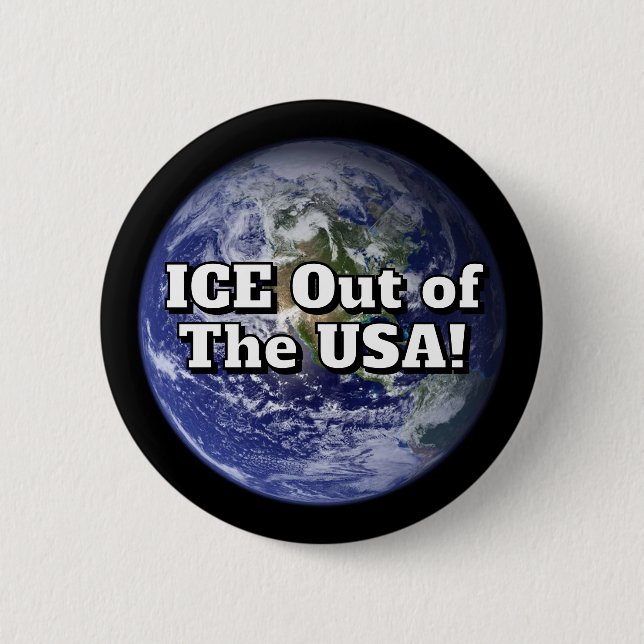 Macaron Rond 5 Cm ICE Out of the USA! Button (Devant)