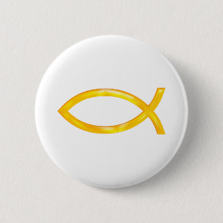 Macaron Rond 5 Cm Ichthus - Symbole chrétien du poisson