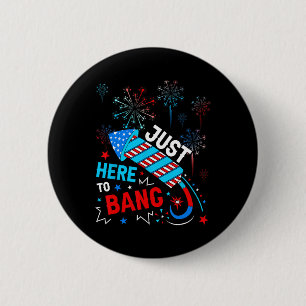 Macaron Rond 5 Cm Ici Pour Bang Funny 4 juillet Fête De L'Indépendan