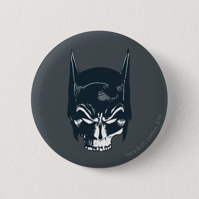 Macaron Rond 5 Cm Icône Batman Cowl/Skull (Devant)