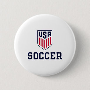 Macaron Rond 5 Cm Icône de football des États-Unis Blanc Usmnt offic