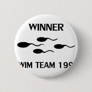 Macaron Rond 5 Cm icône de l'équipe de natation gagnante 1998