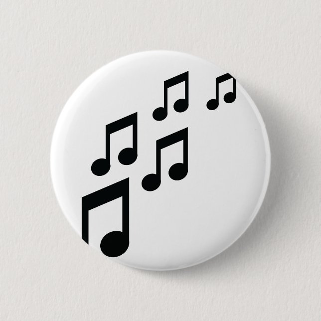 Macaron Rond 5 Cm icône de notes de musique (Devant)