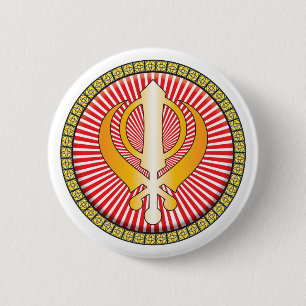 Macaron Rond 5 Cm Icône de Sikhisme