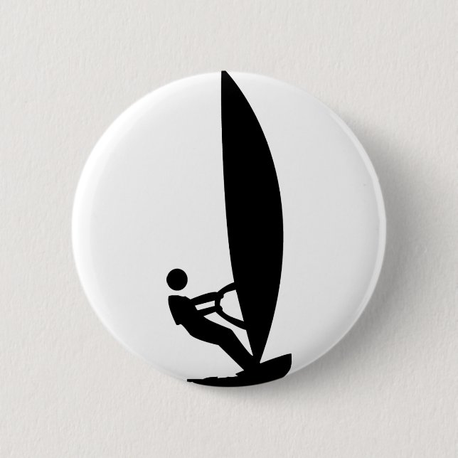 Macaron Rond 5 Cm icône de windsurf (Devant)