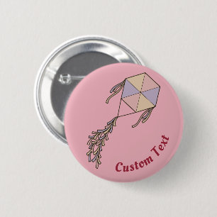 Macaron Rond 5 Cm Icône Kite rose