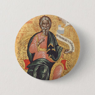 Macaron Rond 5 Cm Icône orthodoxe de saint André l'apôtre