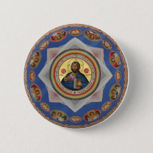Macaron Rond 5 Cm icône orthodoxe dieu église religion saint