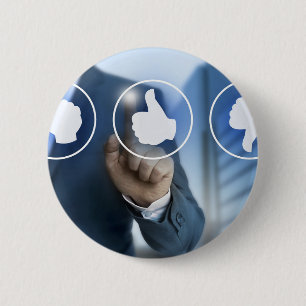 Macaron Rond 5 Cm icônes de pouce pour le concept de révision client