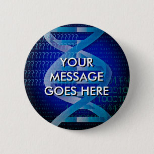 Macaron Rond 5 Cm ID d'ADN personnalisé bleu