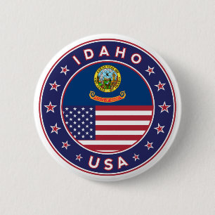 Macaron Rond 5 Cm Idaho, États-Unis, T-shirt Idaho
