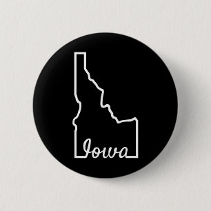 Macaron Rond 5 Cm Idaho Iowa Blague de géographie drôle mélange Idaw